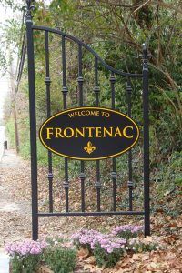 Black metal gate with